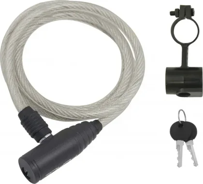 FORCE zámok ECO špirálový s držiakom 120cm / 8mm, číry