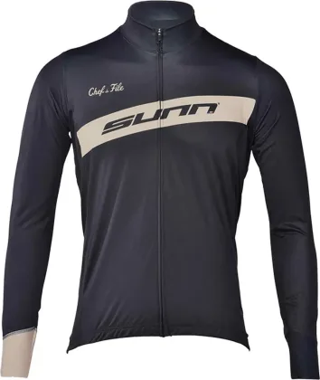 SUNN Cyklistický dres dlhý rukáv, pánsky, čierny, Čierna