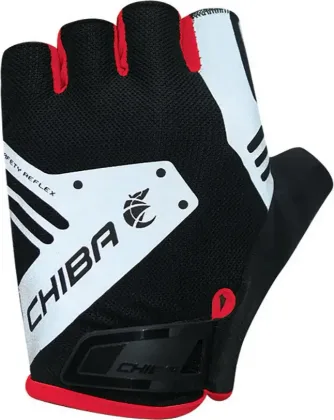 Chiba Cyklistické rukavice Air Plus Reflex M, Čierna/Červená