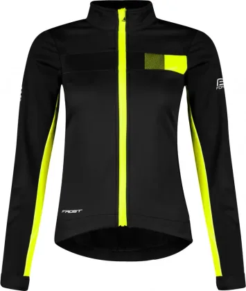 FORCE dámska bunda FROST softshell, čierno-fluo