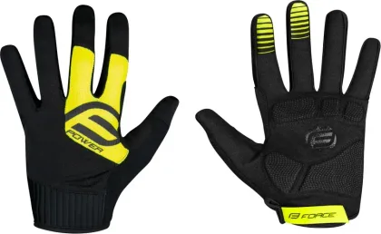 FORCE rukavice MTB POWER, čierno-fluo
