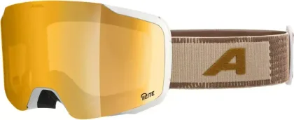 ALPINA Lyžiarske okuliare TAOS Q-LITE white-earth matt/mirror gold