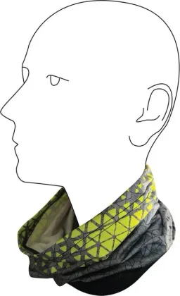 Chiba Multifunkčná šatka šedo/neónová, Sivá/Žltá