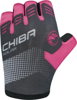 Chiba Cyklistické rukavice Solar magenta PINK S, Čierna/Ružová