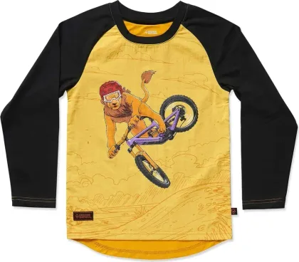 Kids Ride Shotgun Detský cyklistický dres MTB Lion, Žltá