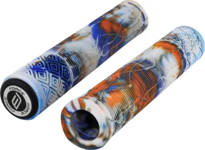 Force gripy BMX160 gumové, bielo-modro-oranž, balené