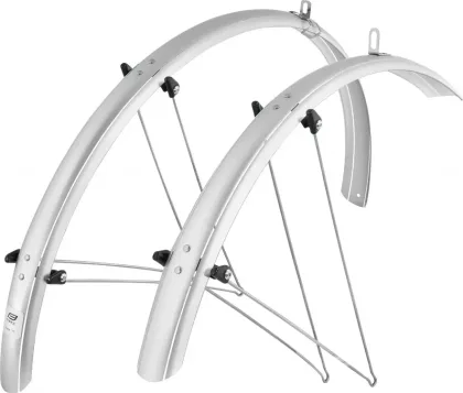 FORCE blatníky 48 Aluflex trekking 28" + vzpery, strieborné