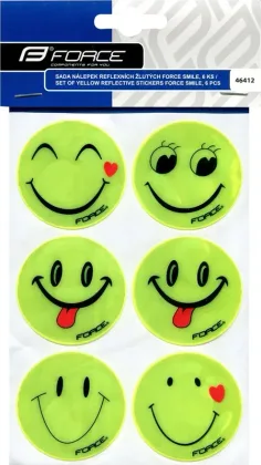 FORCE nálepky sada SMILE, žlté 6 ks