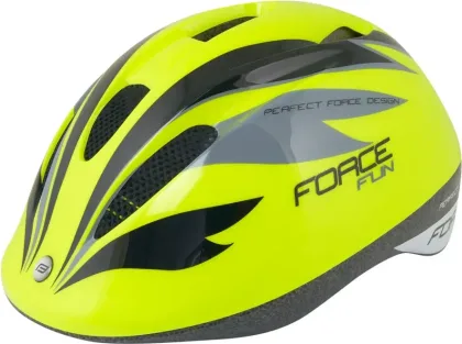 FORCE prilba FUN STRIPES detská, fluo-čierno-šedá