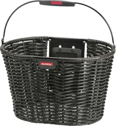 KLICKfix Prútený košík na riadidlá STRUCTURA Black brown, Čierna/Hnedá