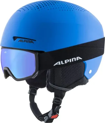 ALPINA Detská lyžiarska prilba ZUPO SET & SCARABEO JR blue matt