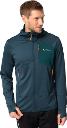 Vaude turistická mikina s kapucňou Monviso Fleece, pánska, dark sea/green