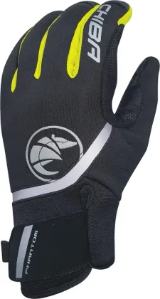 Chiba Zimné cyklistické rukavice Phantom BLACK/NEONYELLOW L, Čierna
