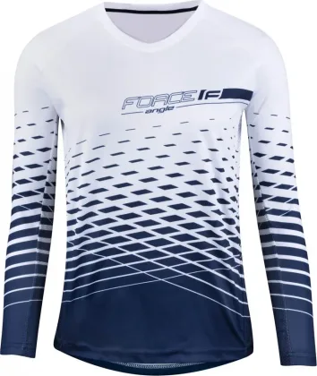 FORCE dres MTB ANGLE dámsky dlhý rukáv, bielo-modrý