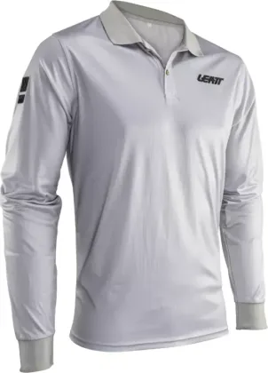 Leatt polo triko Team Long, pánske, steel