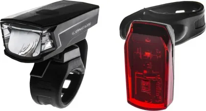 Svetlá set SINGLE 1+1LED 2f/2f USB/bat čierne
