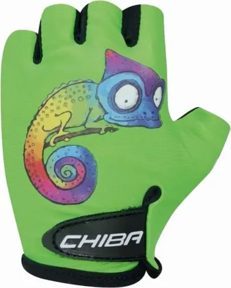 Chiba Detské cyklistické rukavice COOL Kids Chameleon M, Zelená