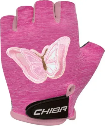 Chiba Detské cyklistické rukavice Cool Kids butterfly L, Ružová