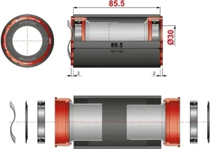 FSA stredové zloženie T47, 386EVO - 6002/85.5