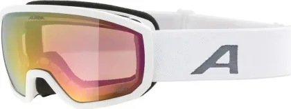 Alpina juniorské lyžiarske okuliare Scarabeo JR. white matt Q-LITE red
