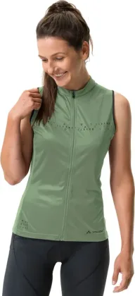Vaude cyklistický dres bez rukávov Posta, willow green, dámsky
