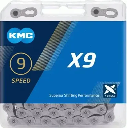 KMC Reťaz X 9 šedá 114 článkov, 27 rýchlostí