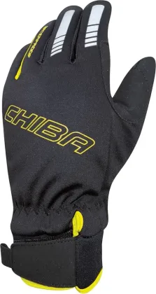 Chiba Detské zimné cyklistické rukavice Kids Waterproof BLACK/NEON L, Čierna