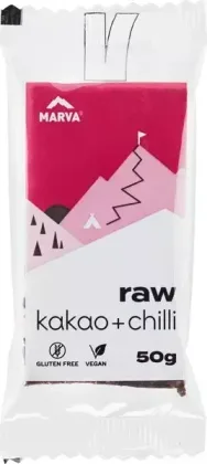 MARVA RAW tyčinka, kakao + chilli, 50 g