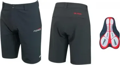 FORCE kraťasy BLADE MTB s odnímateľnou vložkou, čierne