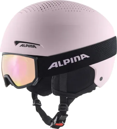 ALPINA Detská lyžiarska prilba ZUPO SET & SCARABEO JR rose matt