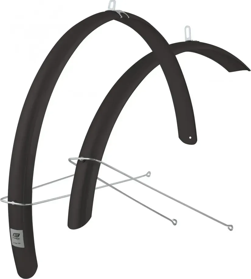 FORCE blatníky 48 Aluflex ECO trekking 28" + vzpery, čierne