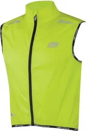 FORCE cyklistická vesta V48, neprefúkavá fluo