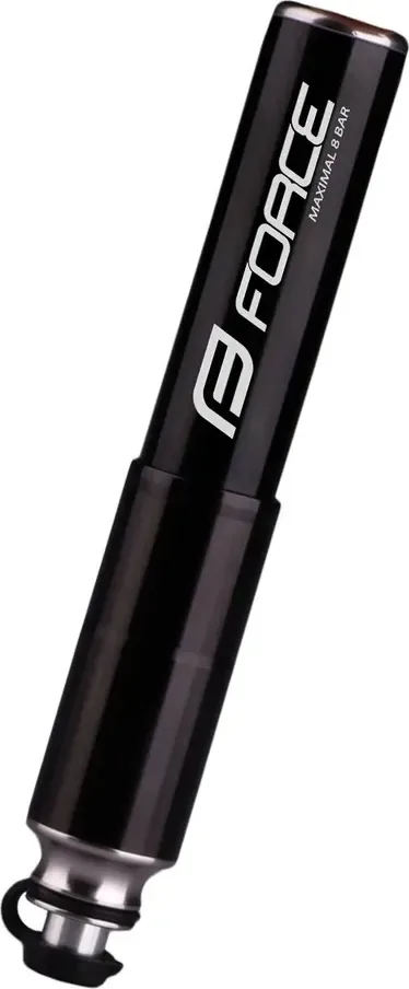 FORCE pumpička HOSE, 15,5 cm, UNI s hadičkou, hliníková, čierna