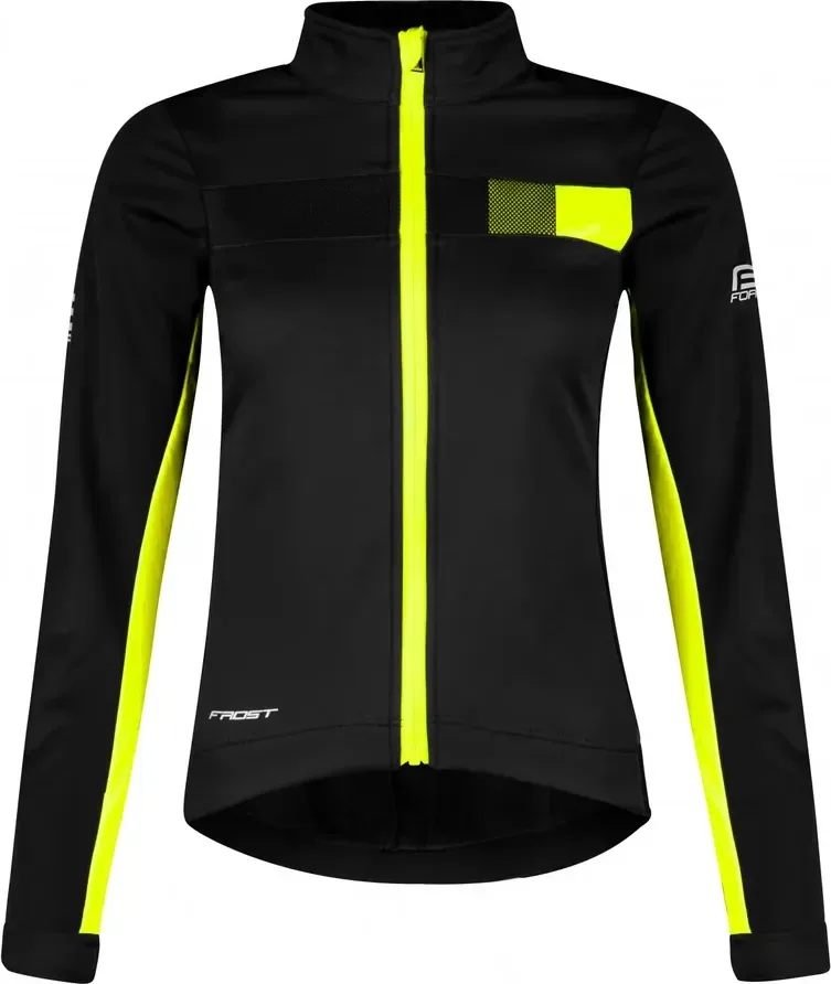FORCE dámska bunda FROST softshell, čierno-fluo