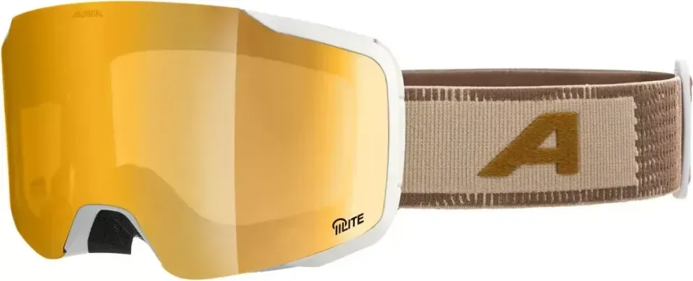 ALPINA Lyžiarske okuliare TAOS Q-LITE white-earth matt/mirror gold