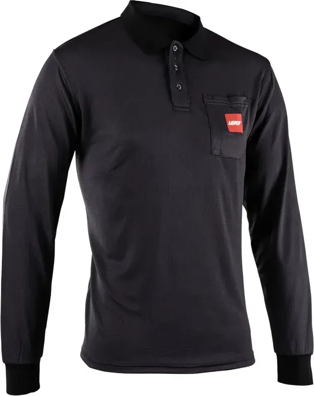 LEATT Polo tričko Team dlhý rukáv, Black