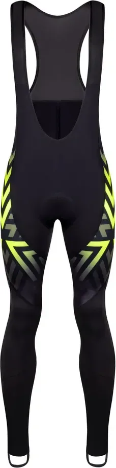 FORCE nohavice SPIKE s trakmi a vložkou, čierno-fluo