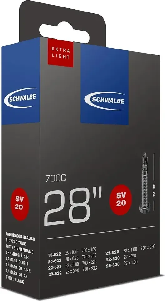 Duša SV20 (18/25-622/630) 28x0.70–1.00 SV 40mm Extra Light 70g