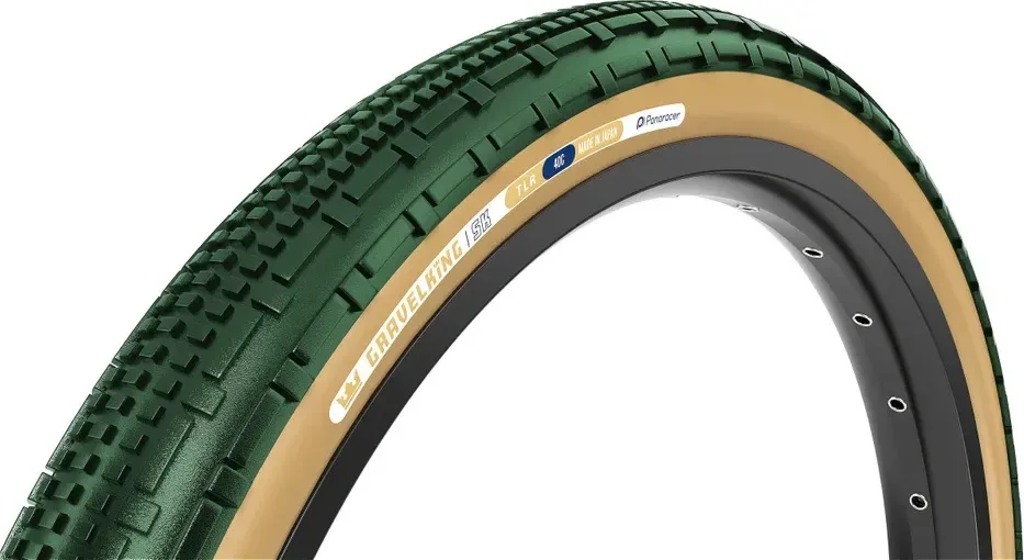 PANARACER plášť Gravelking SK - 700, kevlar, British Racing Green, Brown sidewall