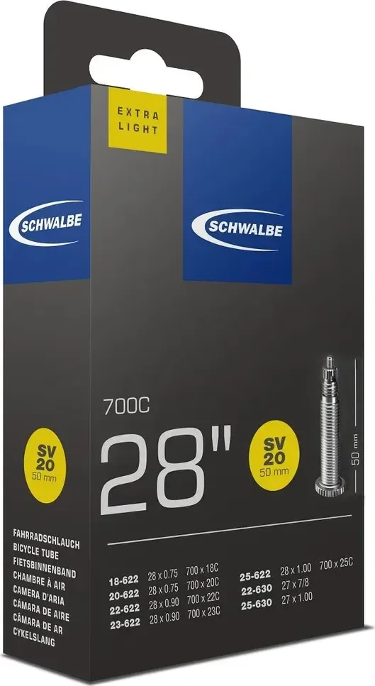 Duša SV20 (18/25-622/630) 28x0.70–1.00 SV 50mm Extra Light 75g