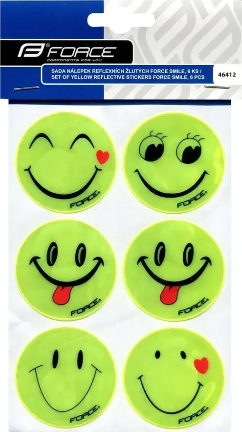 FORCE nálepky sada SMILE, žlté 6 ks