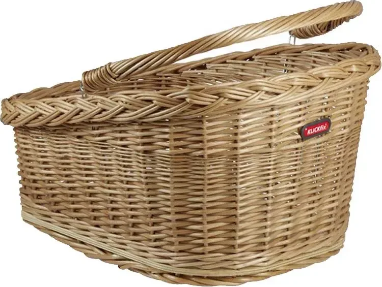KLICKfix Prútený košík na zadný nosič WICKER BASKET GT hnedý, Hnedá