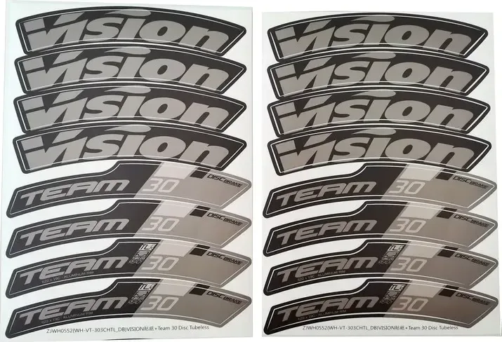 VISION nálepky na ráfik TEAM 30 DB CH-TL (1set) ZJWH0552