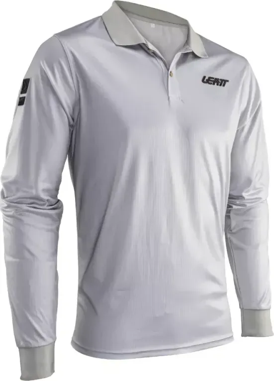 Leatt polo triko Team Long, pánske, steel
