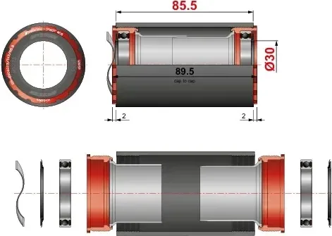 FSA stredové zloženie T47, 386EVO - 6002/85.5