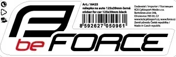 FORCE nálepka na auto 125x39mm, čierna