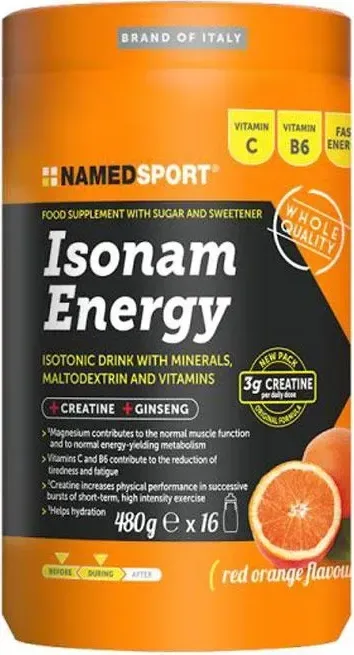 Nápoj ISONAM ENERGY+3g kreatín pomaranč 480g