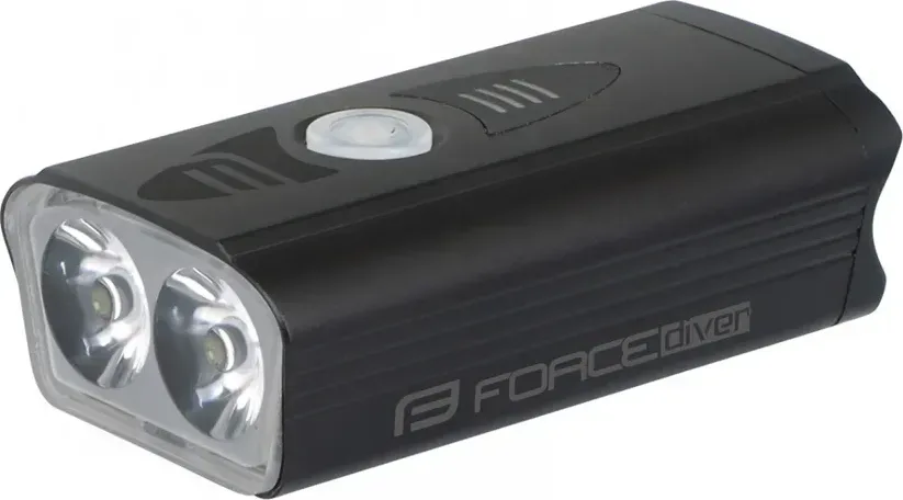 FORCE svetlo predné DIVER 900 LM, USB, čierne