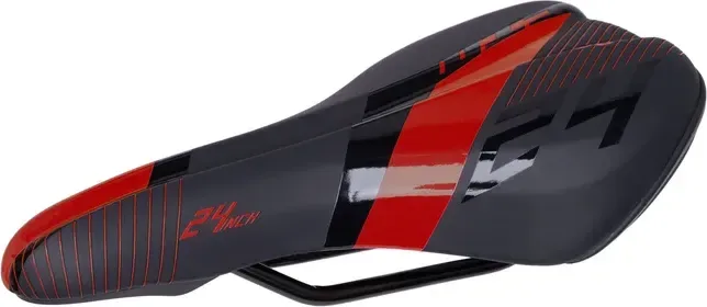 Sedlo CTM detské Willy, čierne, tmavo- červený pásik, 24''
