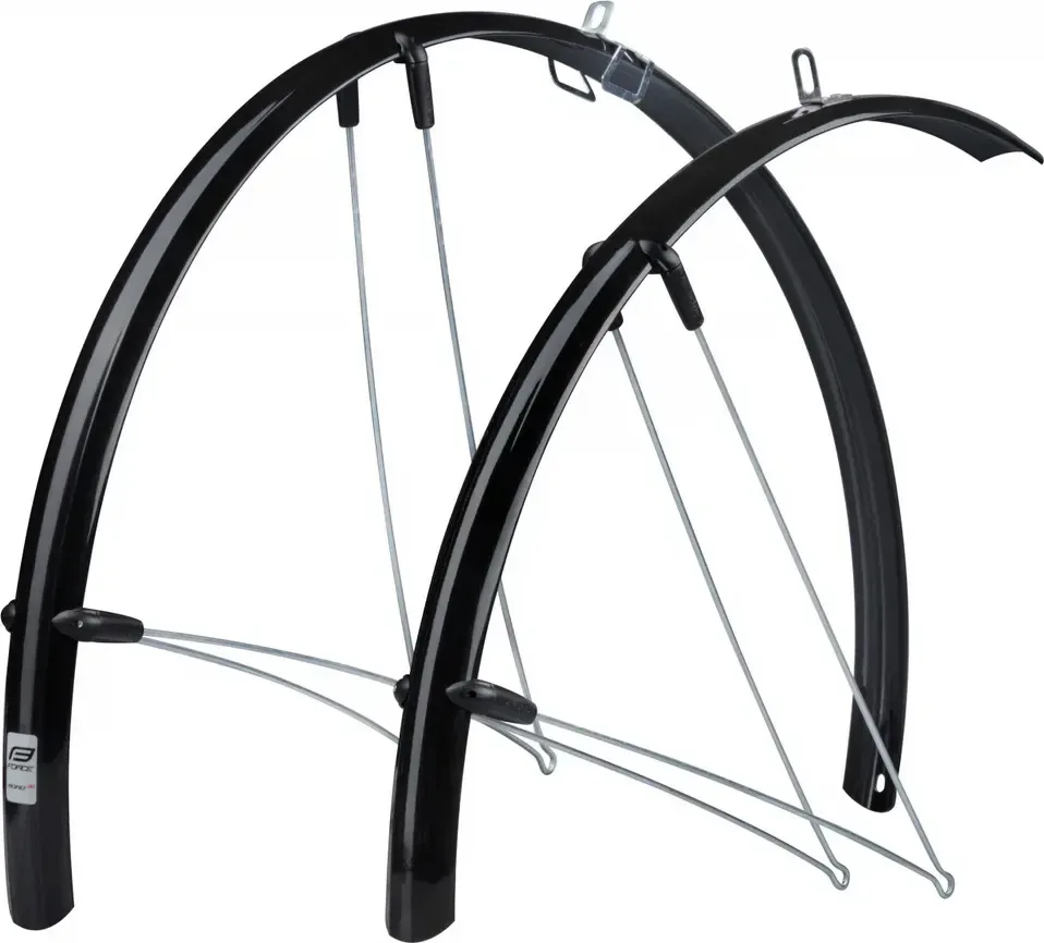 FORCE blatníky 36 Aluflex 28" cestné XL + vzpery, čierne